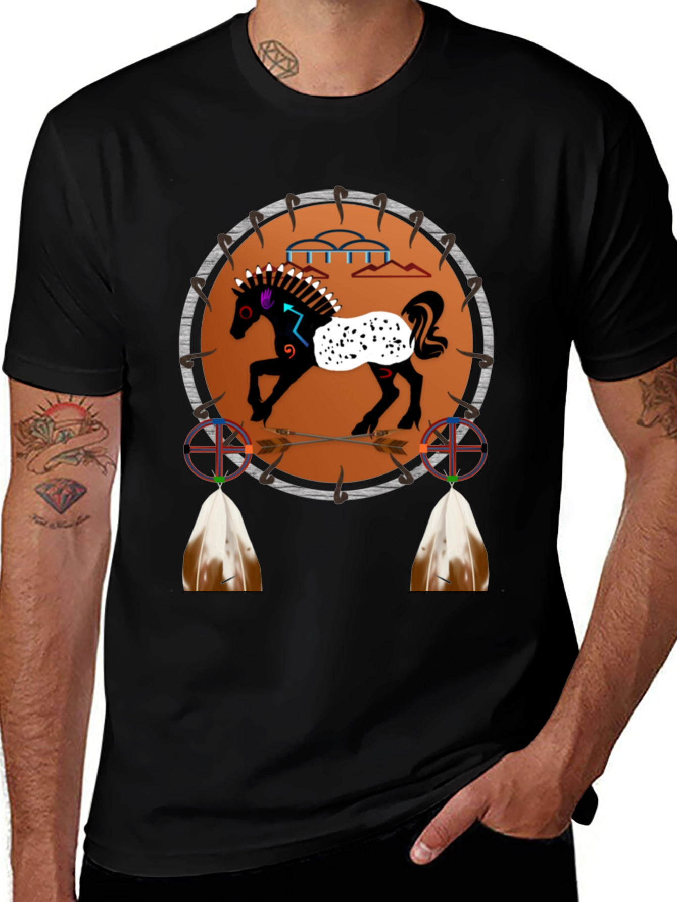 Native American Horse Dreamcatcher Graphic Tee