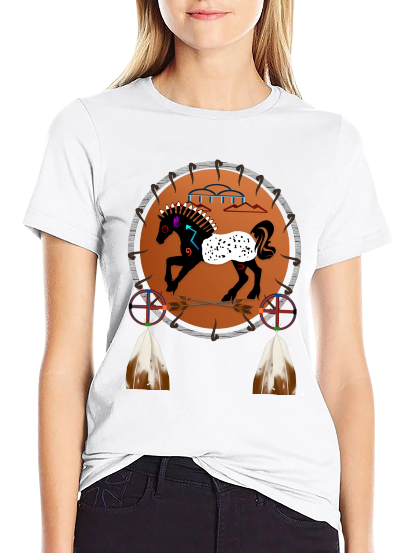 Native American Horse Dreamcatcher Graphic Tee