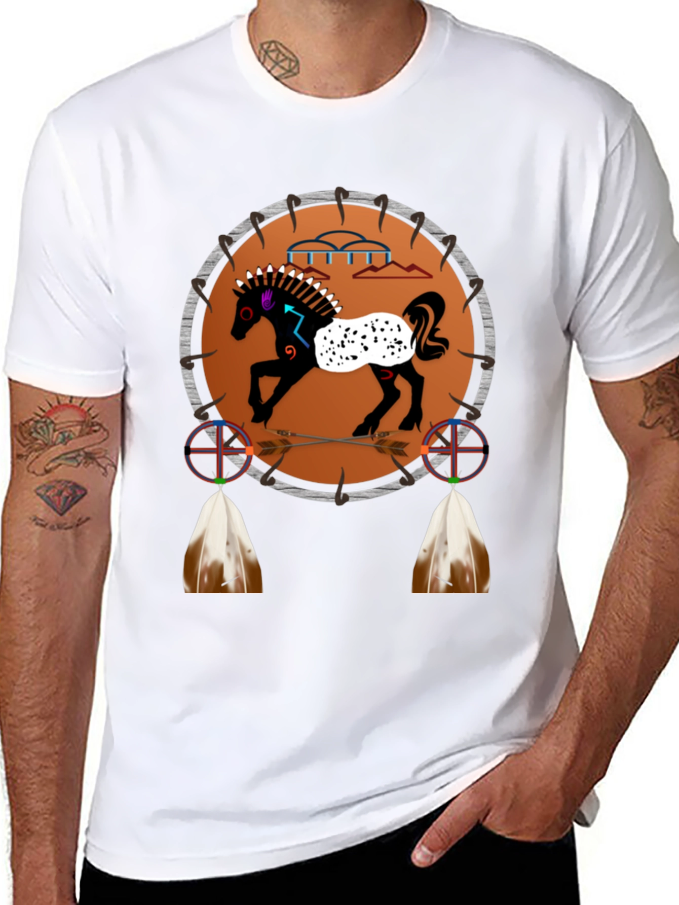 Native American Horse Dreamcatcher Graphic Tee