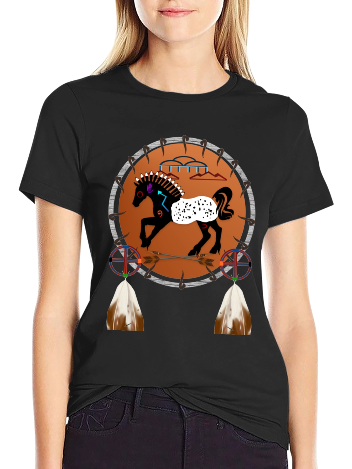 Native American Horse Dreamcatcher Graphic Tee