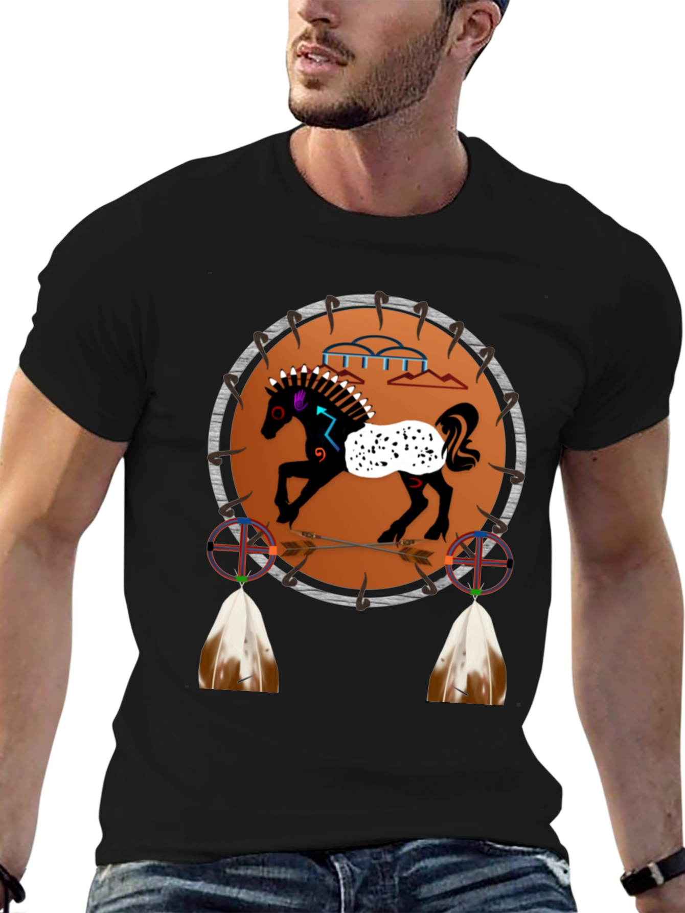 Native American Horse Dreamcatcher Graphic Tee