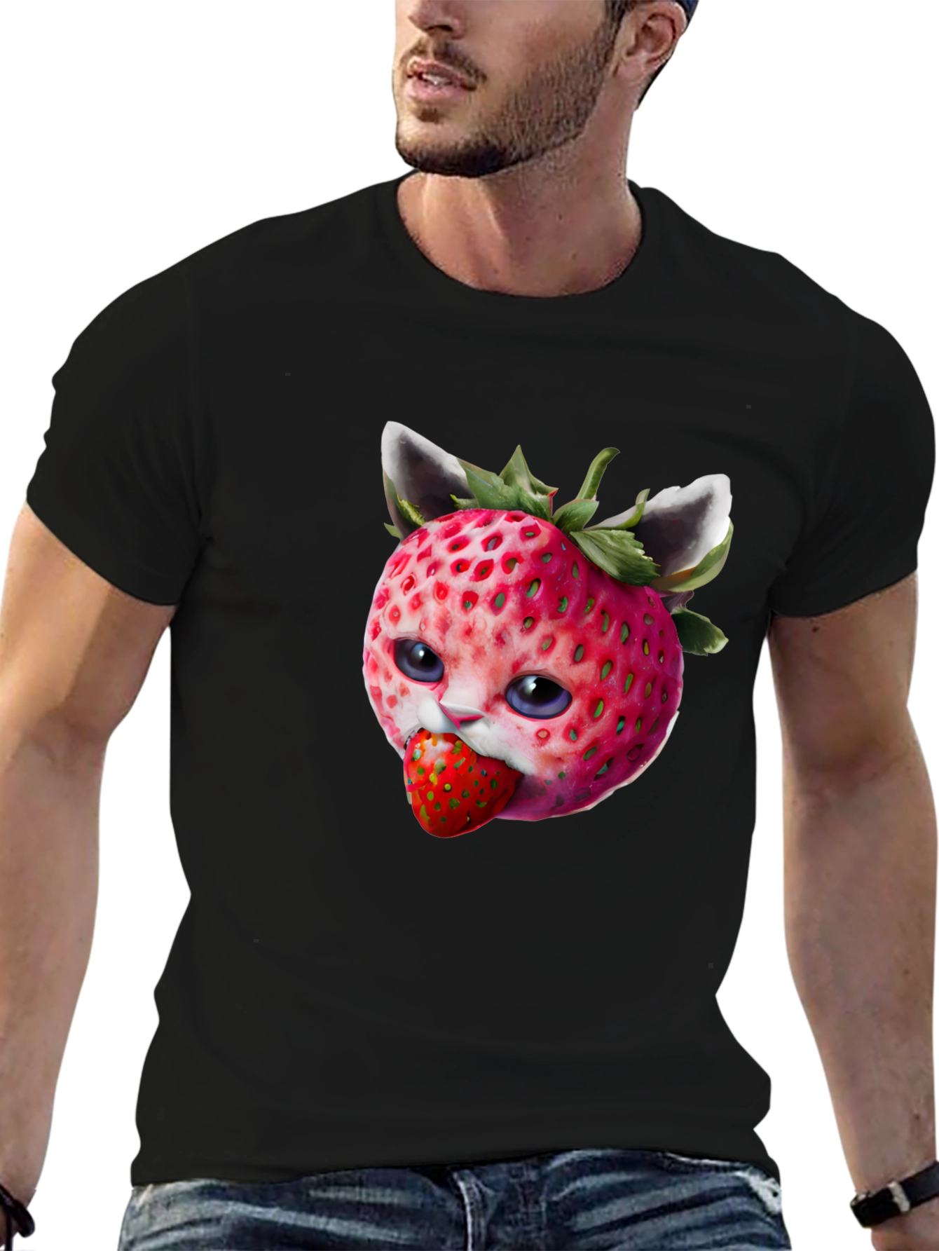 Strawberry Cat Graphic Tee