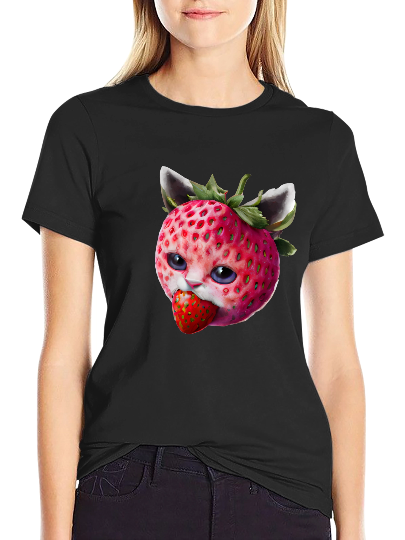 Strawberry Cat Graphic Tee
