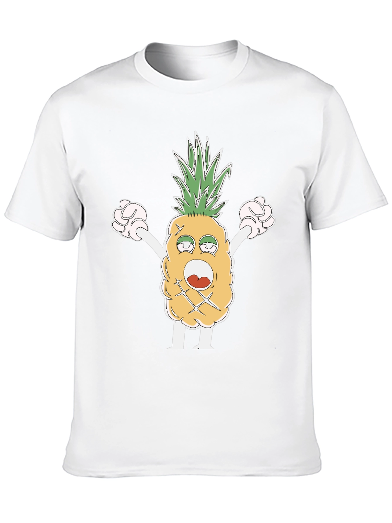 Funny Pineapple Cartoon T-Shirt - Black