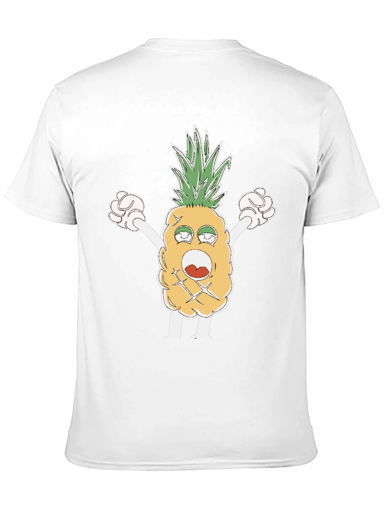 Funny Pineapple Cartoon T-Shirt - Black