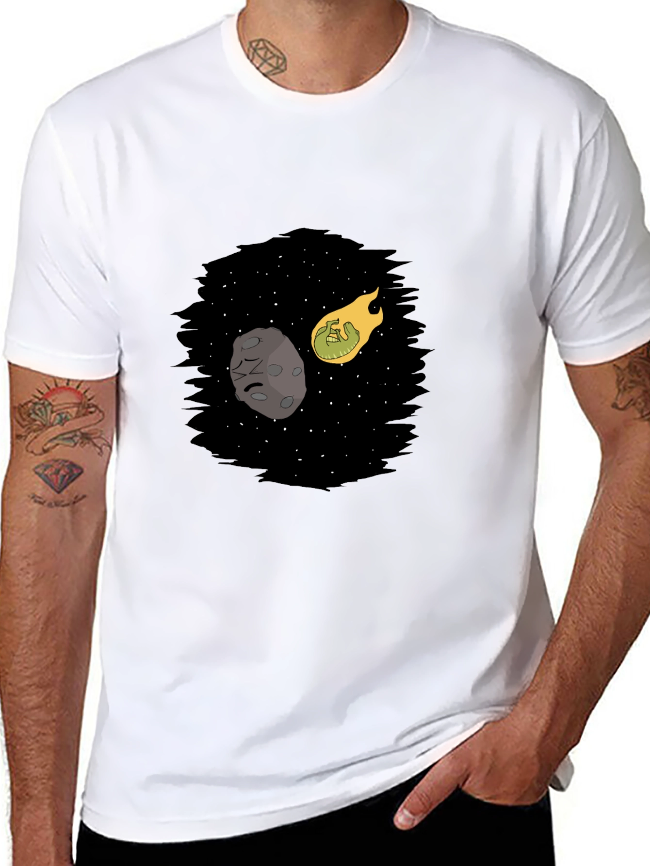 Cosmic Collision Black T-Shirt