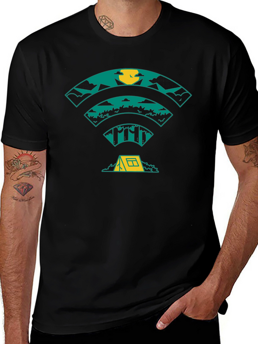 Nature Wifi Camping Graphic Tee - Adventure Shirt