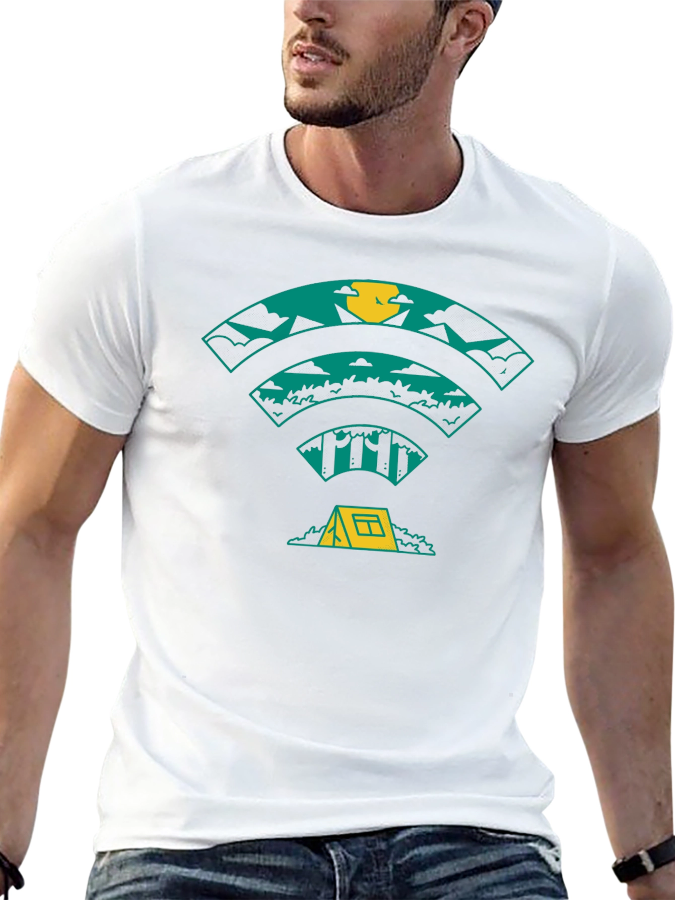 Nature Wifi Camping Graphic Tee - Adventure Shirt