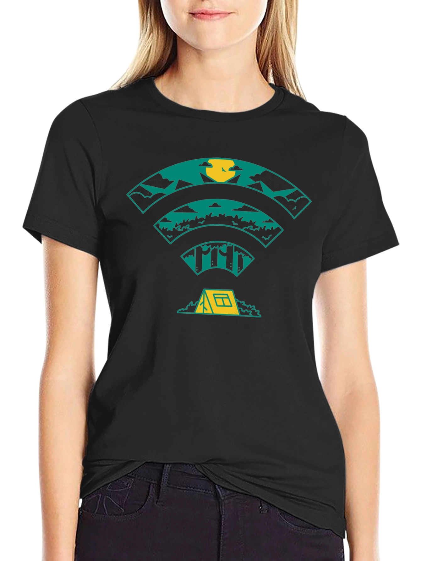 Nature Wifi Camping Graphic Tee - Adventure Shirt