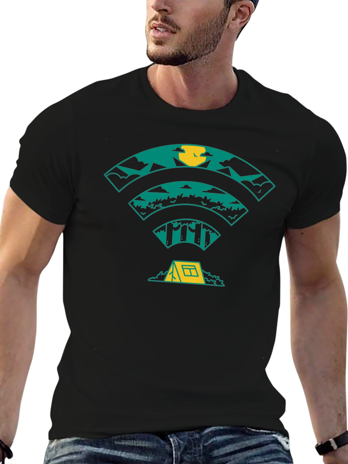 Nature Wifi Camping Graphic Tee - Adventure Shirt