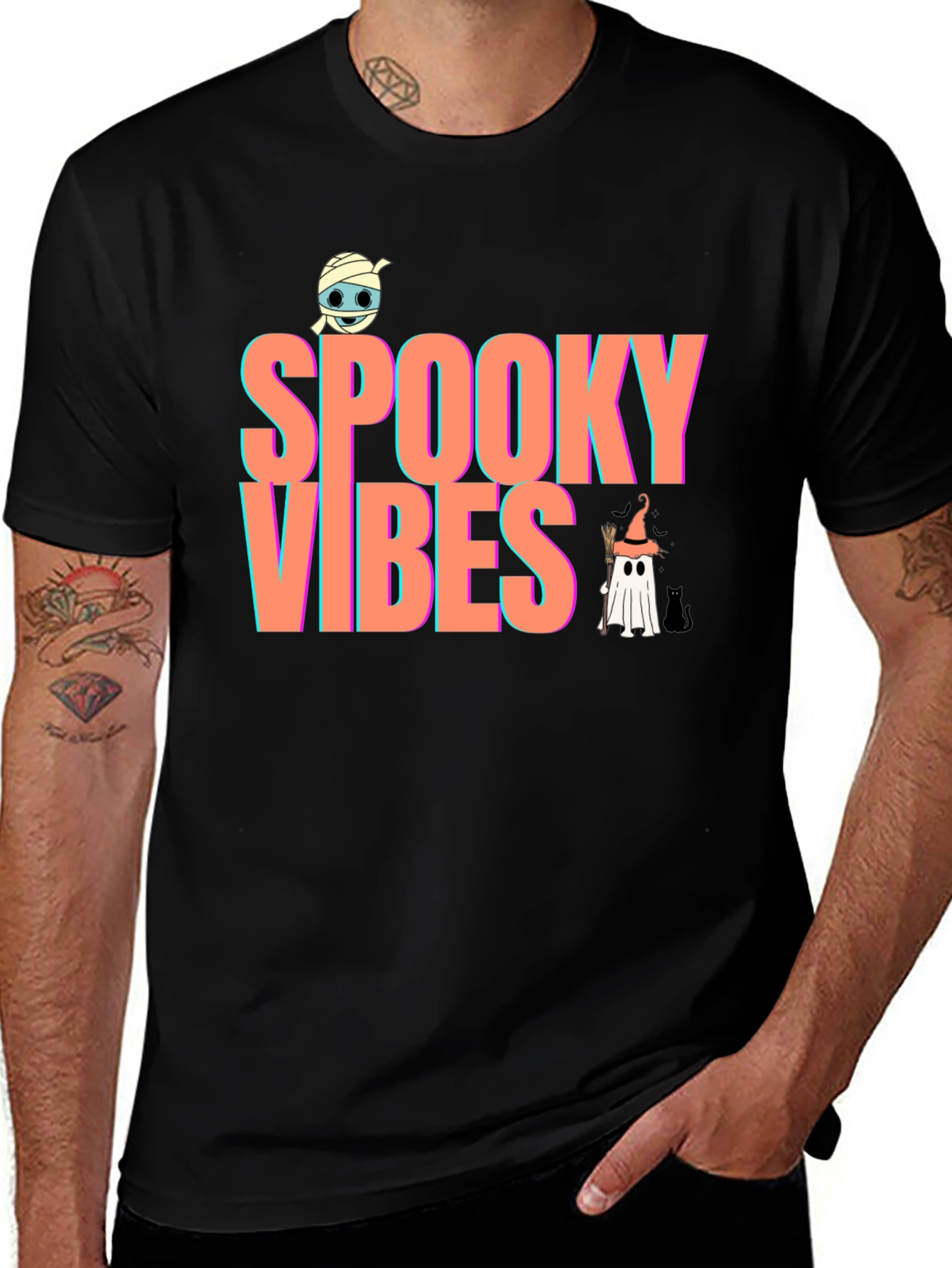 Spooky Vibes Graphic Tee - Halloween T-Shirt
