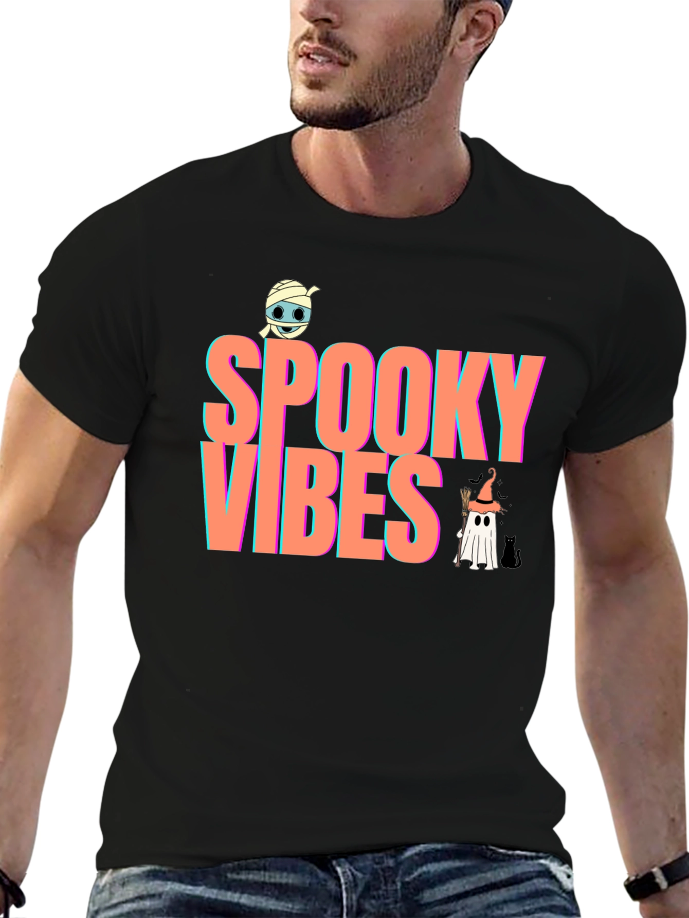 Spooky Vibes Graphic Tee - Halloween T-Shirt