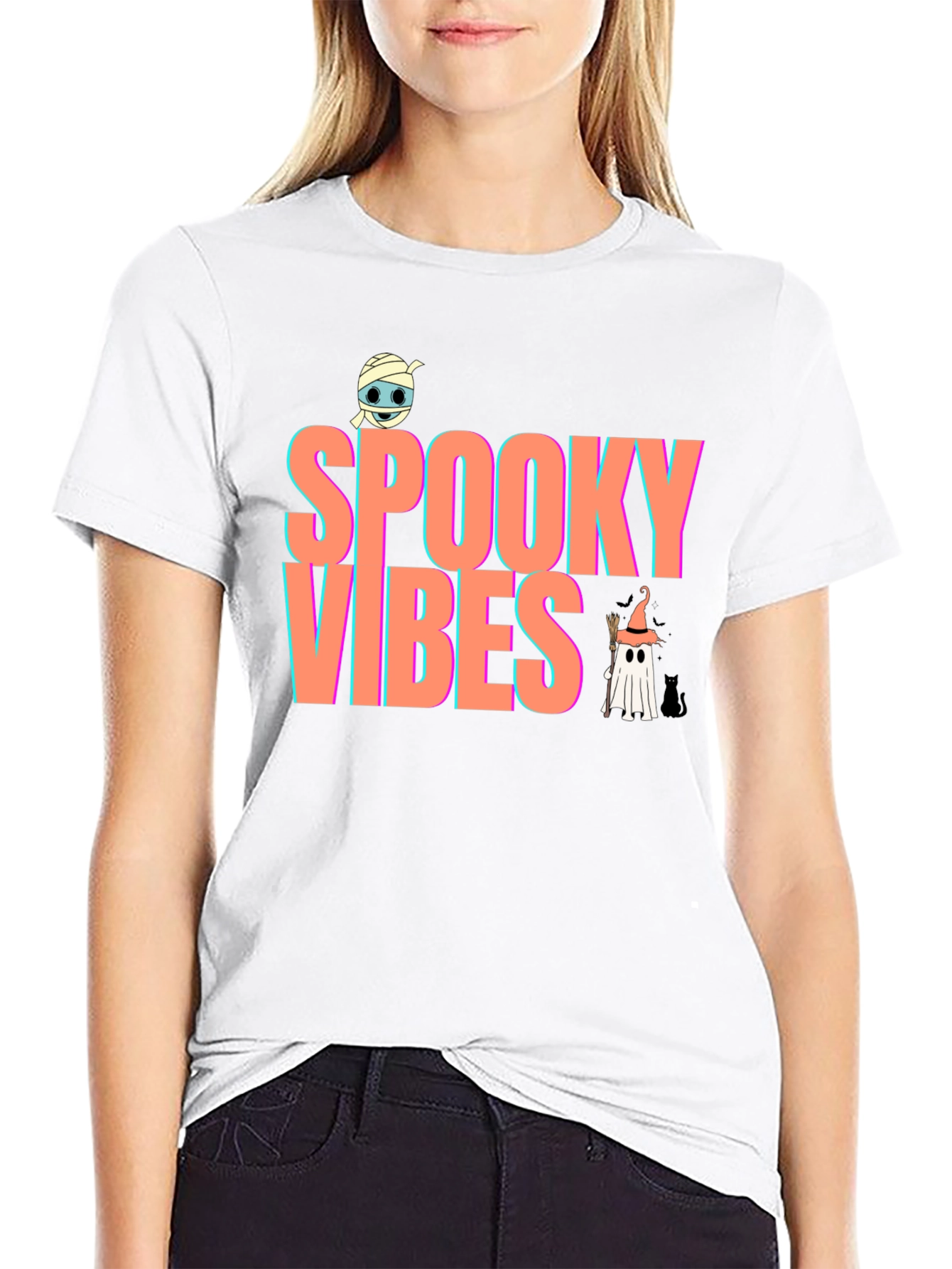 Spooky Vibes Graphic Tee - Halloween T-Shirt