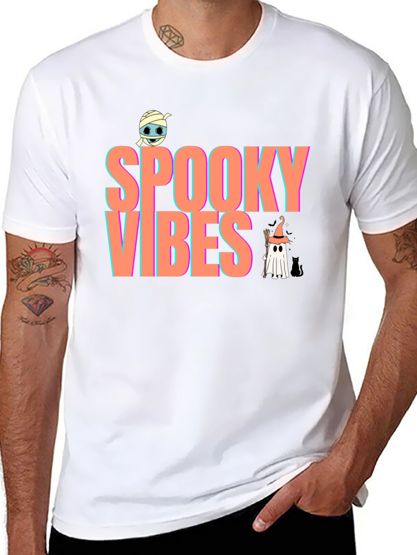 Spooky Vibes Graphic Tee - Halloween T-Shirt