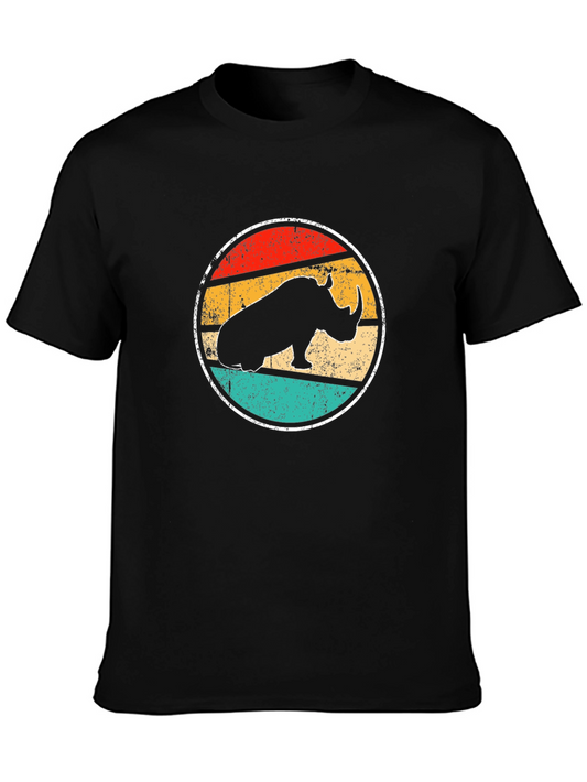 Retro Rhino T-Shirt - Vintage Style Graphic Tee