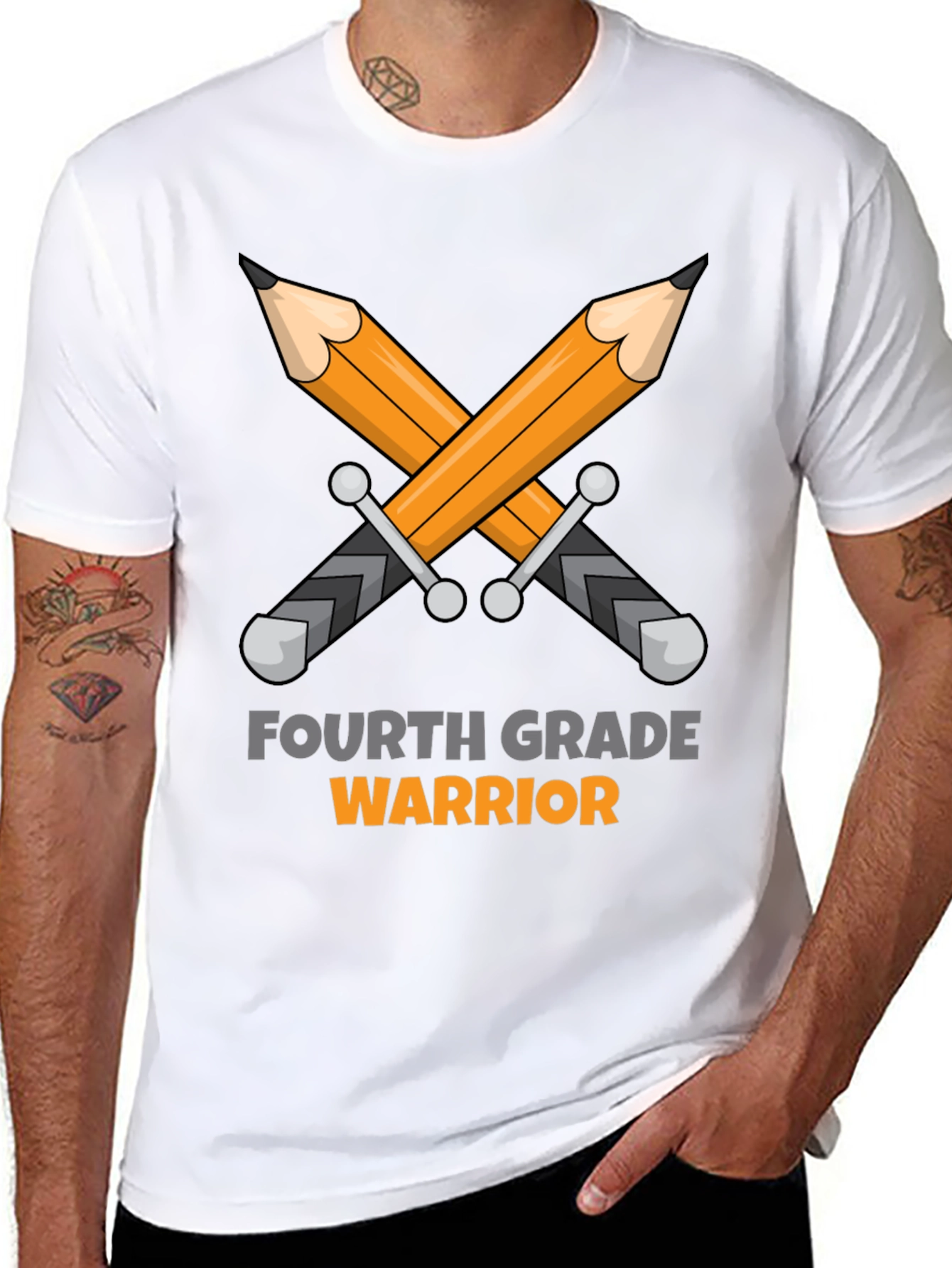Fourth Grade Warrior T-Shirt: Pencil Sword Design