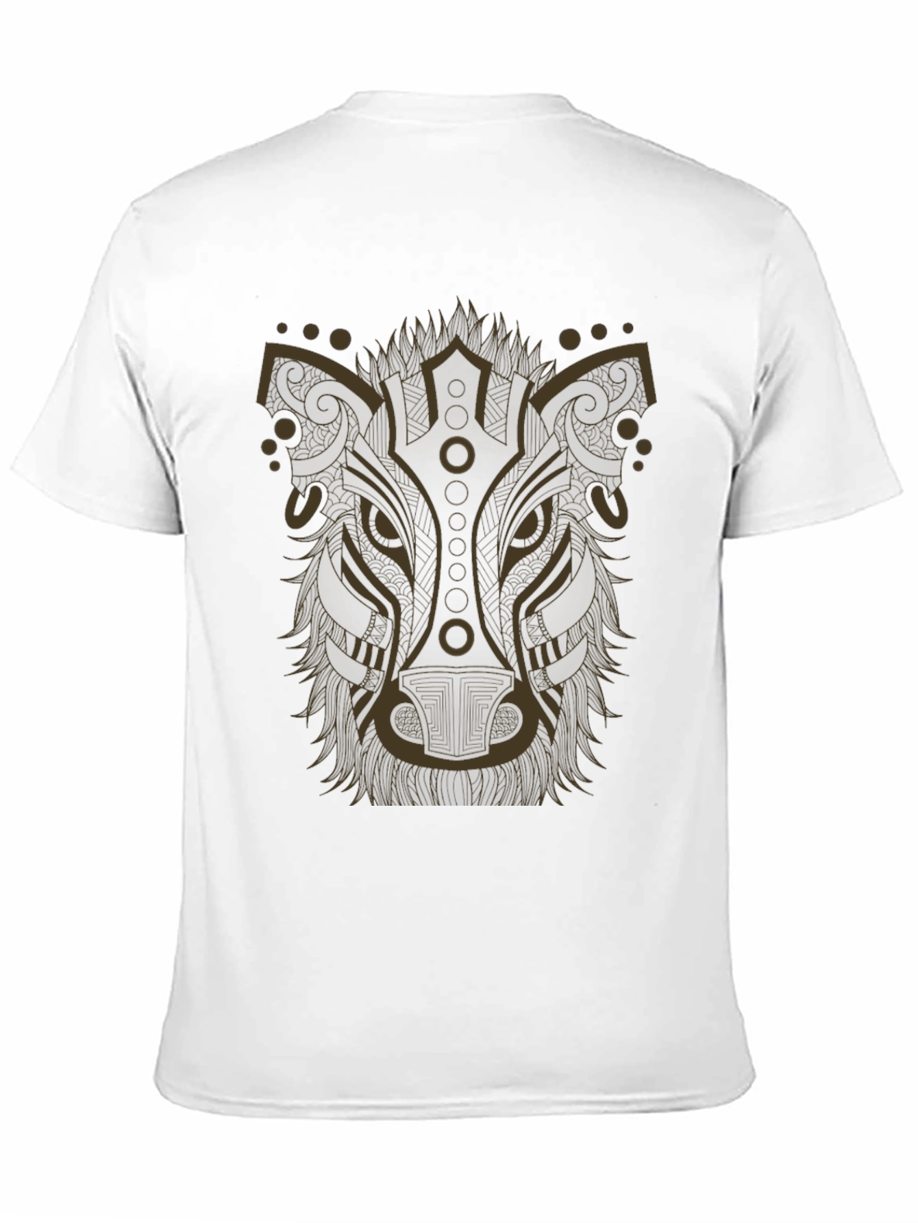 Tribal Wolf Graphic Tee - Stylish Mens Black T-Shirt