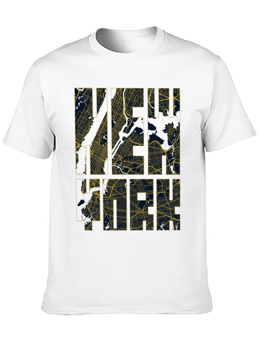 New York City Map Graphic Tee - Unique Street Art Design
