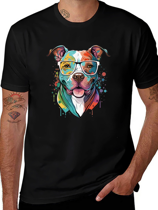 Pitbull Dog Art Graphic T-Shirt