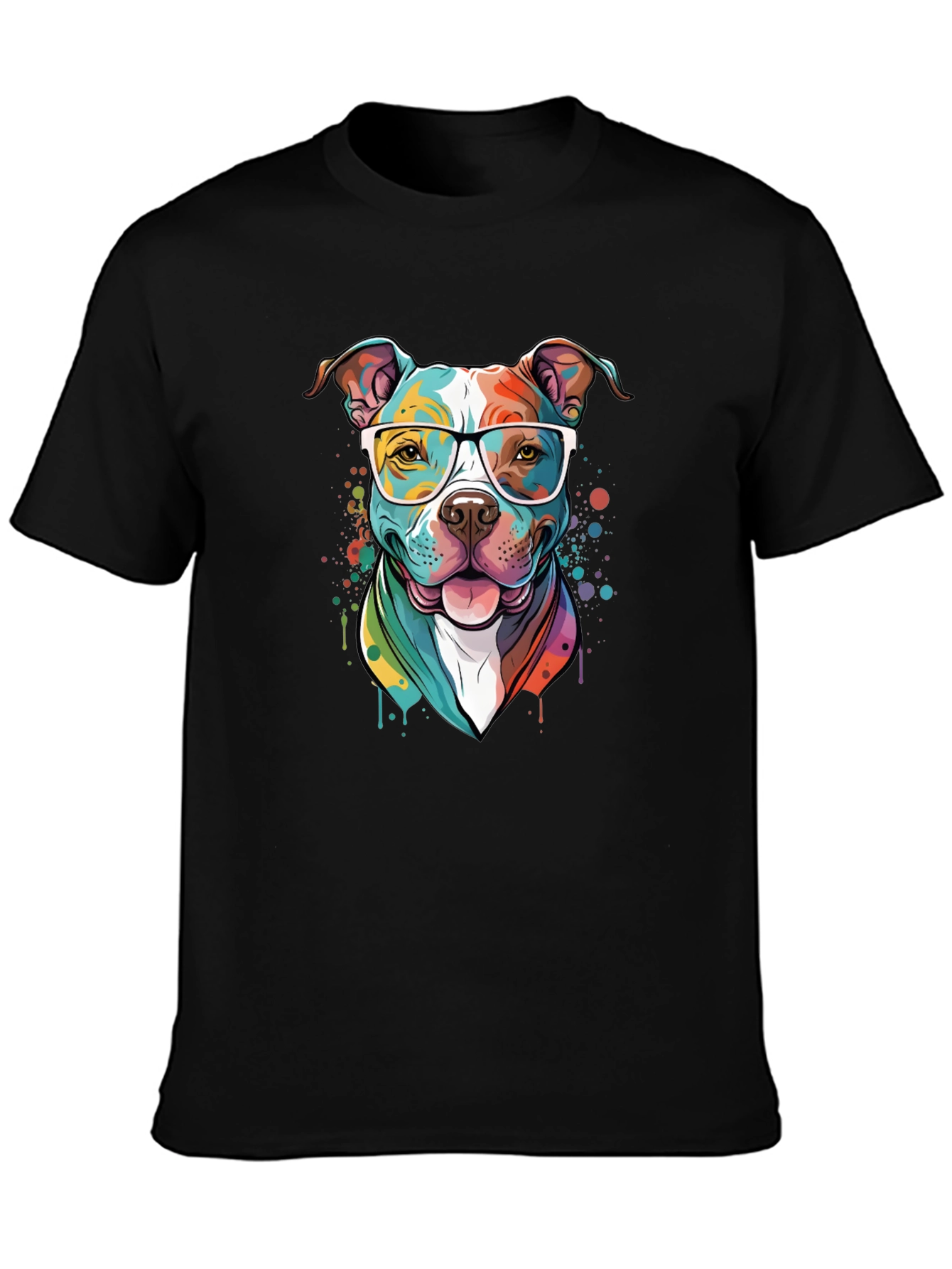 Pitbull Dog Art Graphic T-Shirt