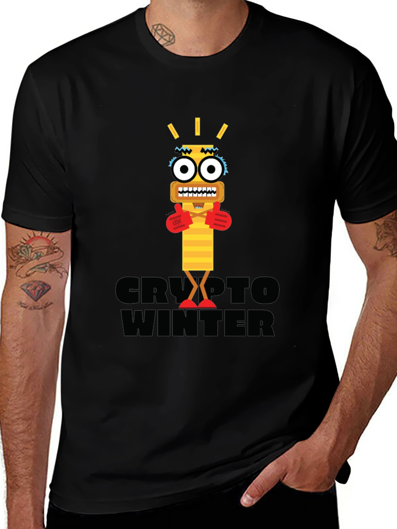 Crypto Winter Graphic Tee - Black Short Sleeve