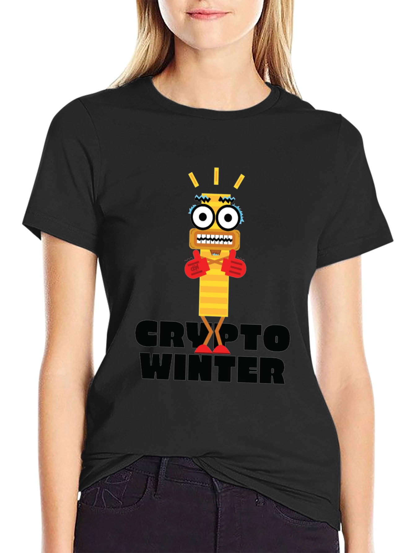 Crypto Winter Graphic Tee - Black Short Sleeve