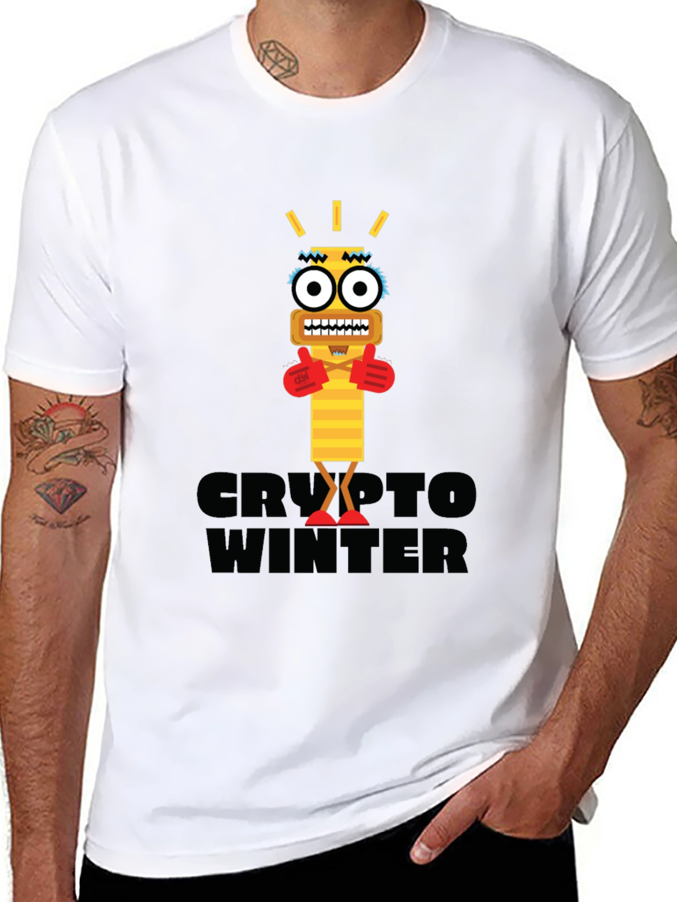 Crypto Winter Graphic Tee - Black Short Sleeve