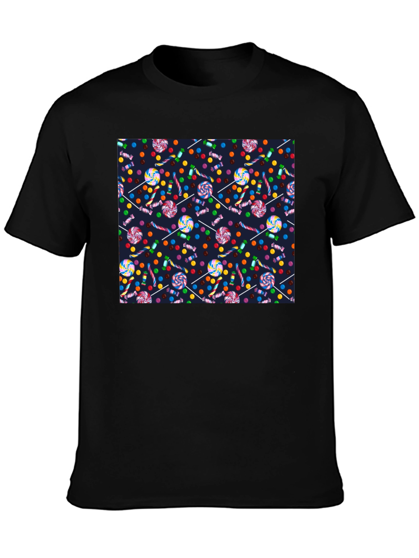 Candy Print Black T-Shirt