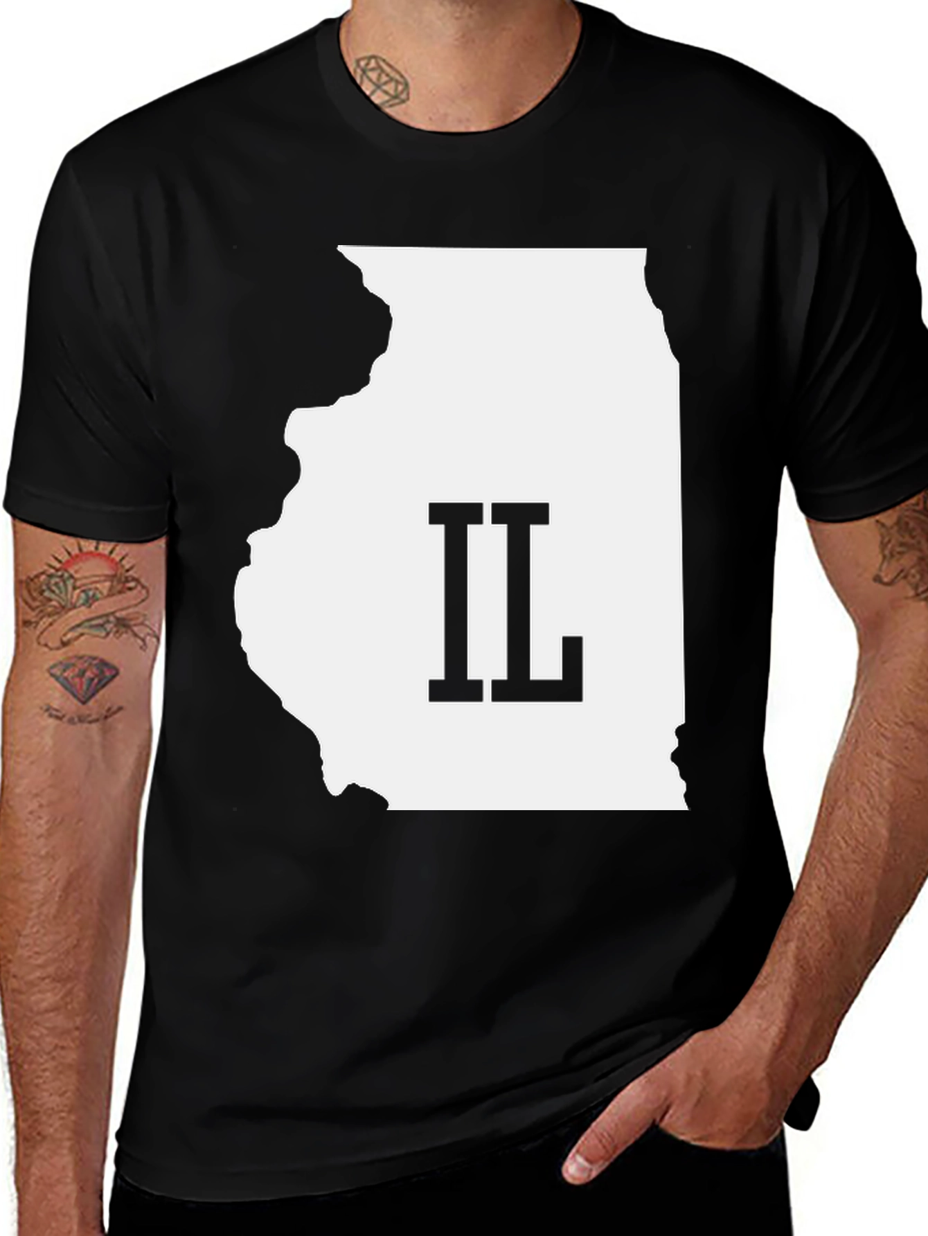 Illinois IL State Pride T-Shirt - Black