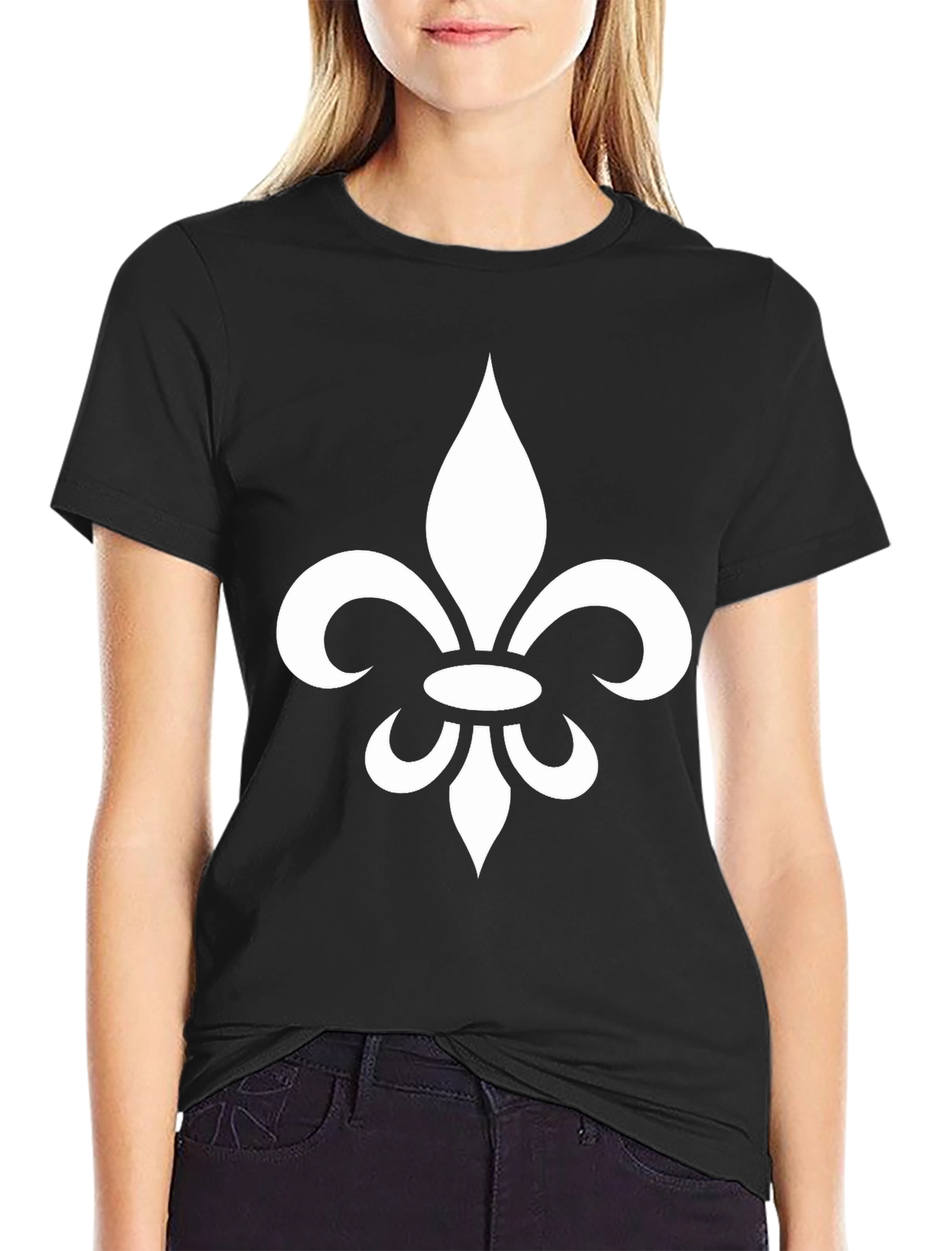 Fleur-de-lis Graphic Tee - Black Cotton Blend