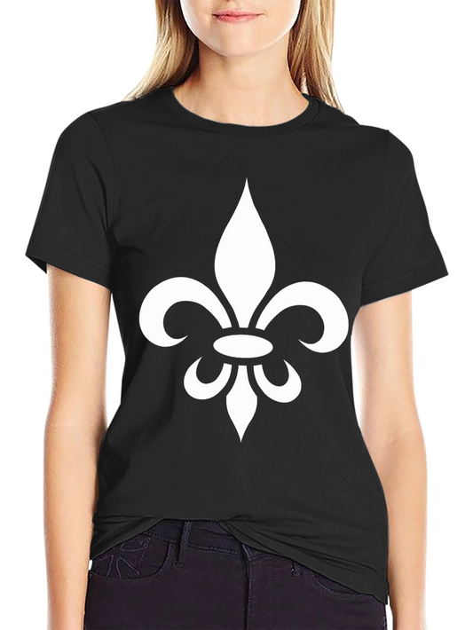 Fleur-de-lis Graphic Tee - Black Cotton Blend