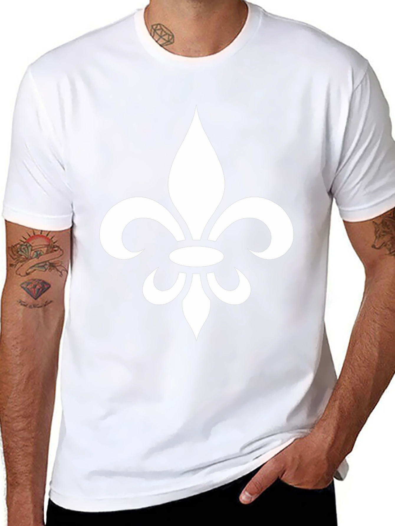 Fleur-de-lis Graphic Tee - Black Cotton Blend