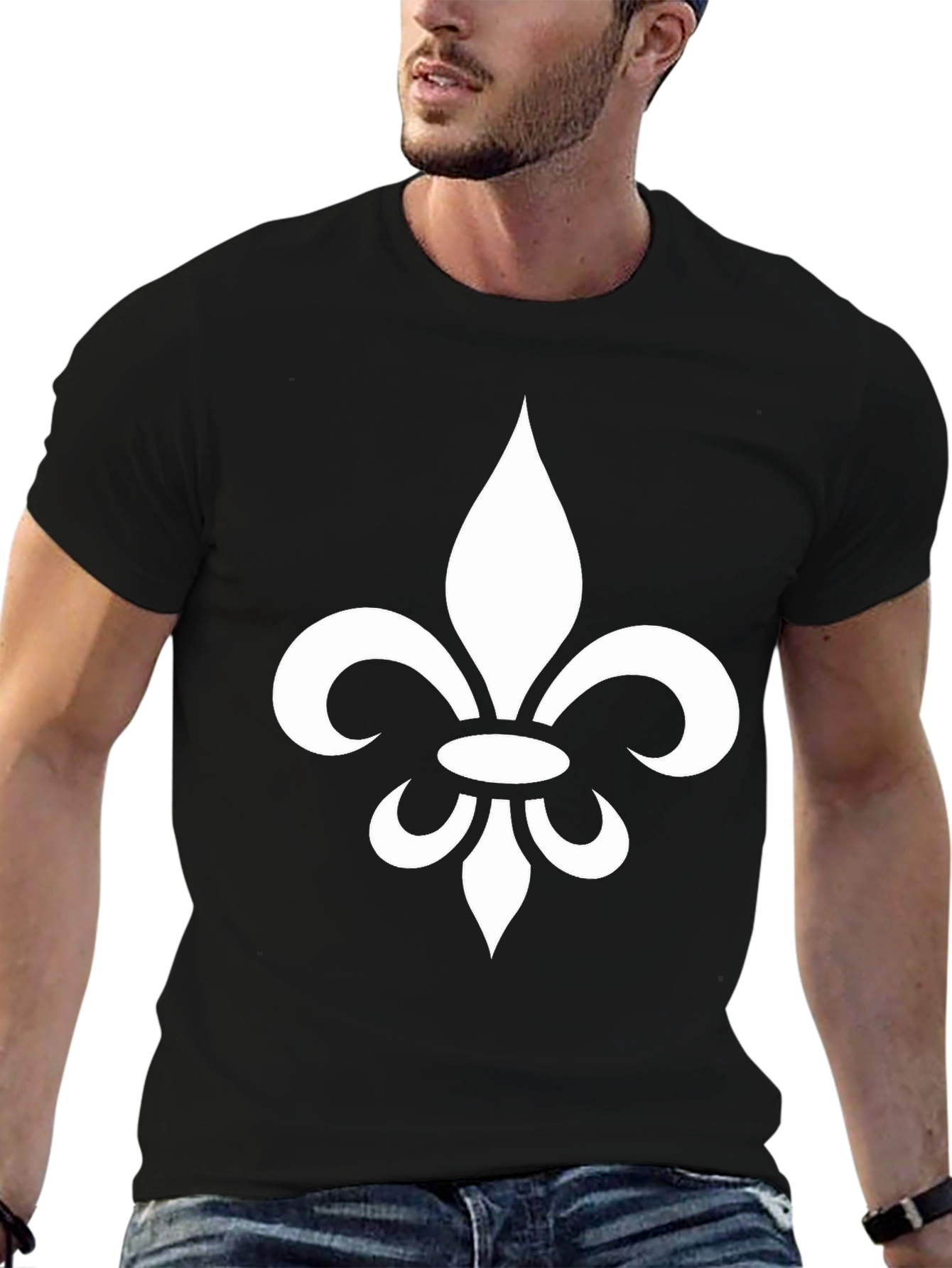 Fleur-de-lis Graphic Tee - Black Cotton Blend