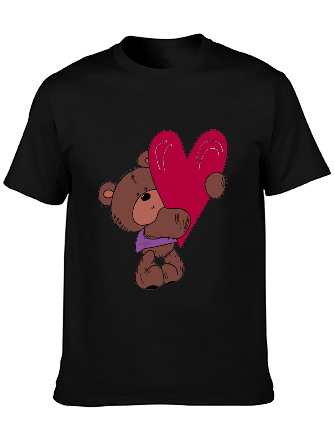 Cute Teddy Bear Heart Graphic T-Shirt