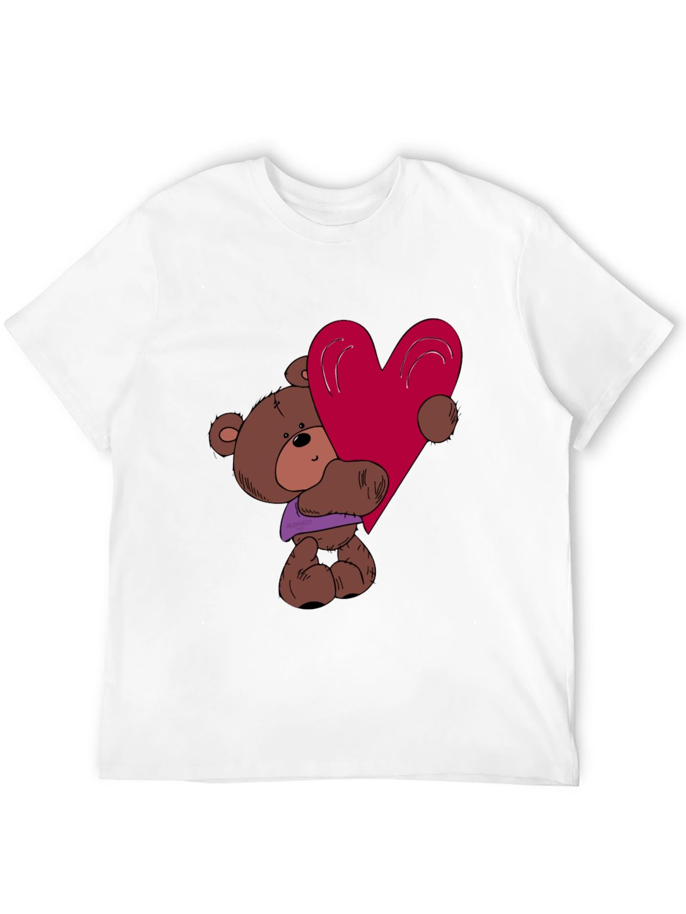 Cute Teddy Bear Heart Graphic T-Shirt