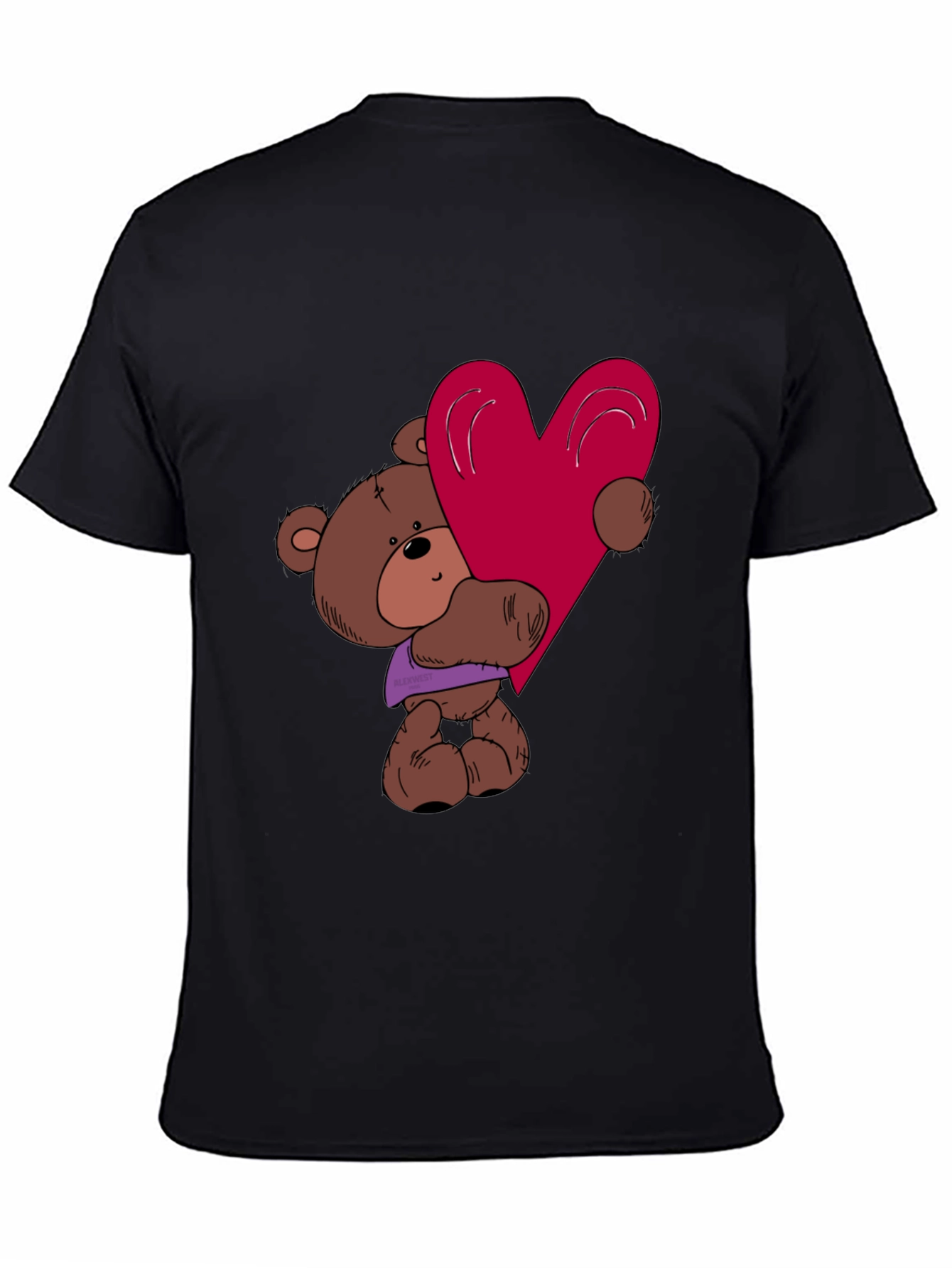Cute Teddy Bear Heart Graphic T-Shirt