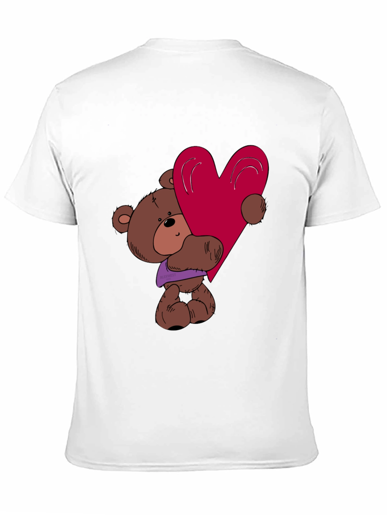 Cute Teddy Bear Heart Graphic T-Shirt