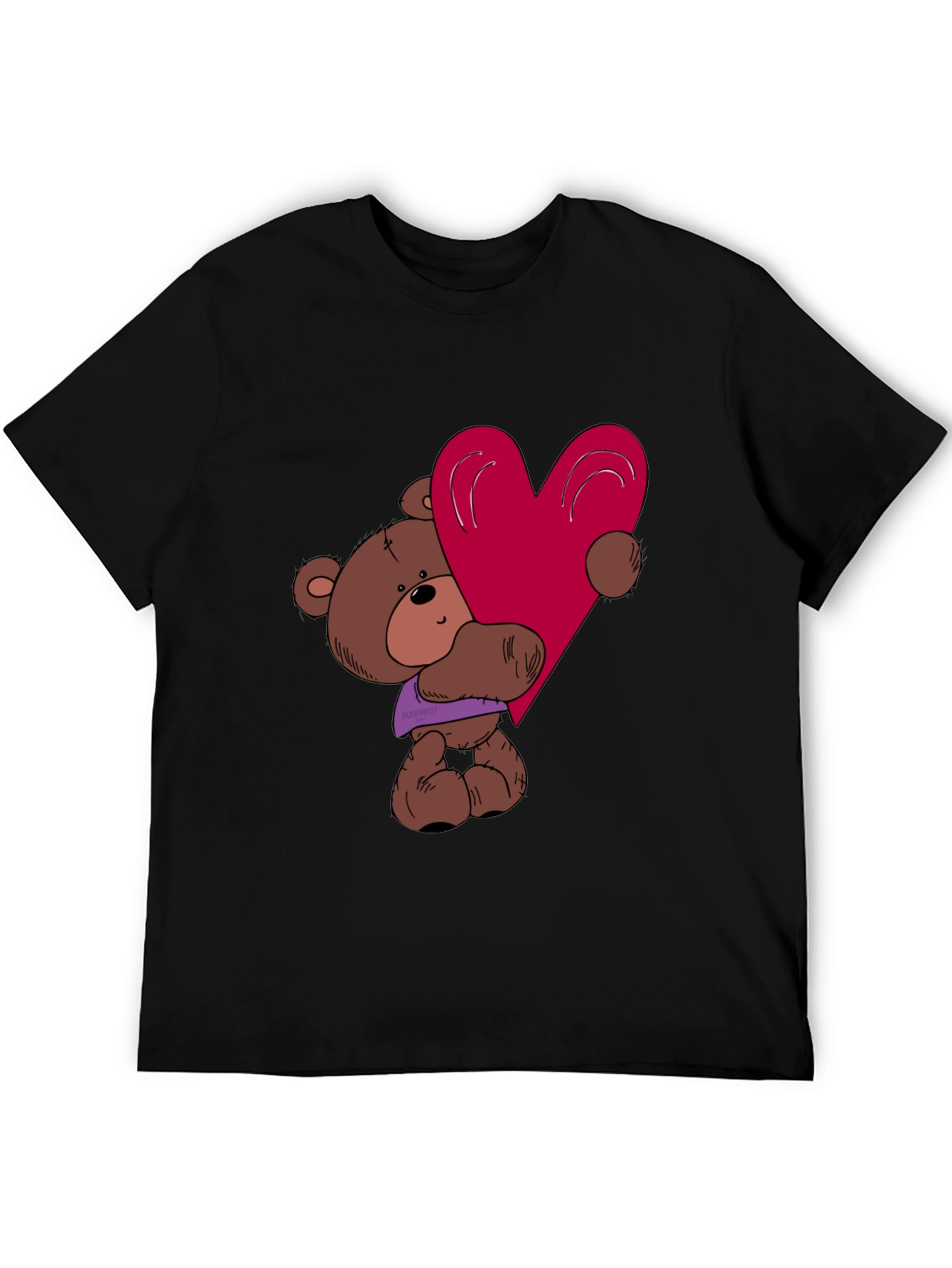 Cute Teddy Bear Heart Graphic T-Shirt