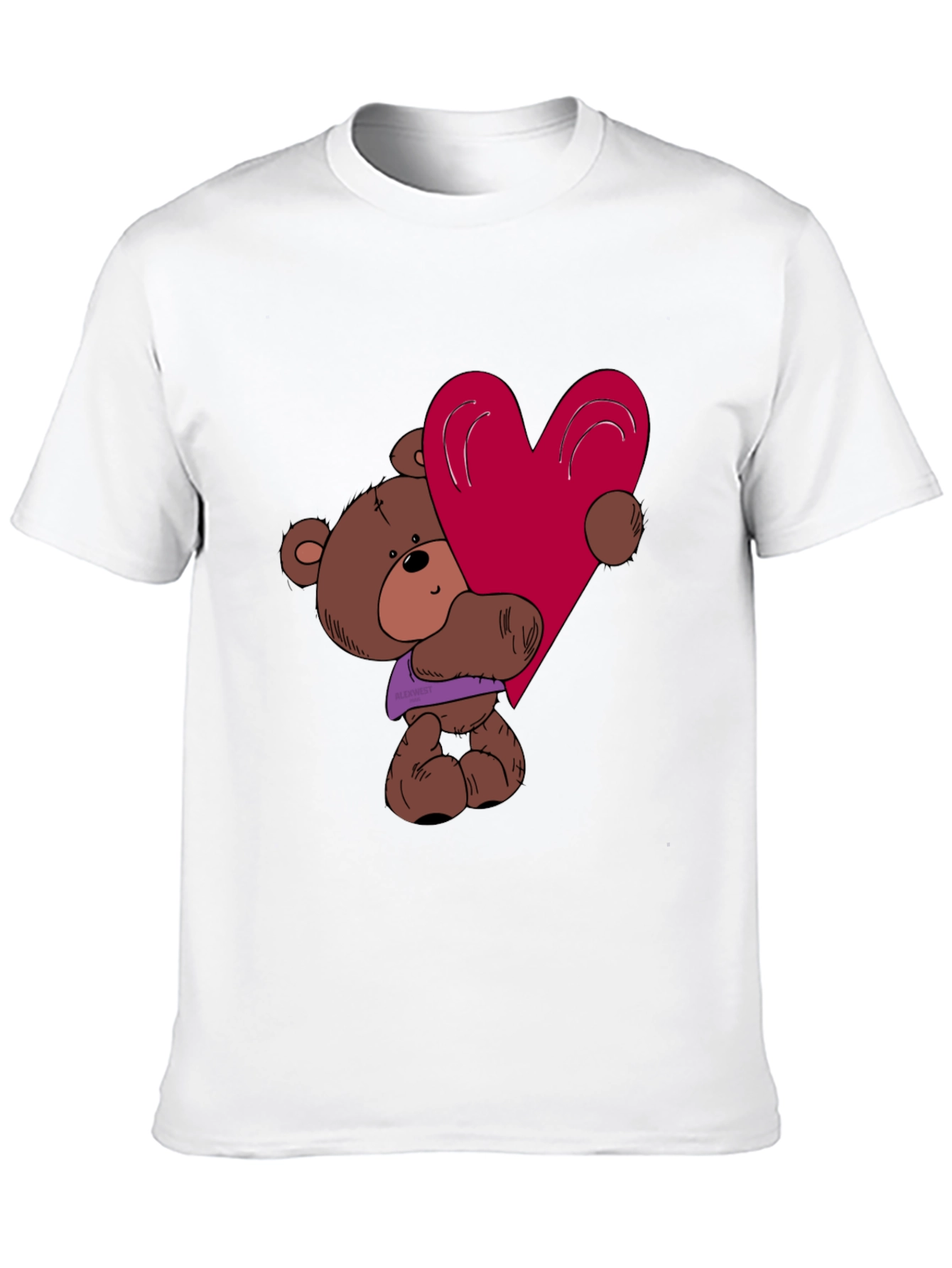 Cute Teddy Bear Heart Graphic T-Shirt