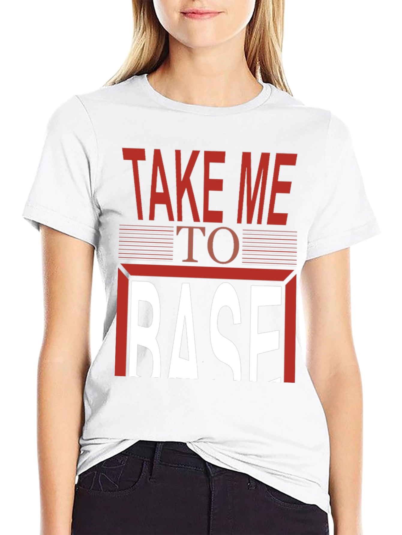 Take Me To Base T-Shirt - Graphic Print Tee