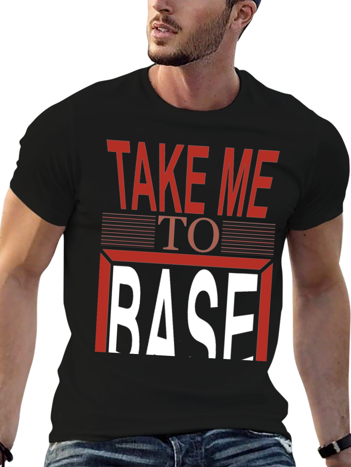 Take Me To Base T-Shirt - Graphic Print Tee