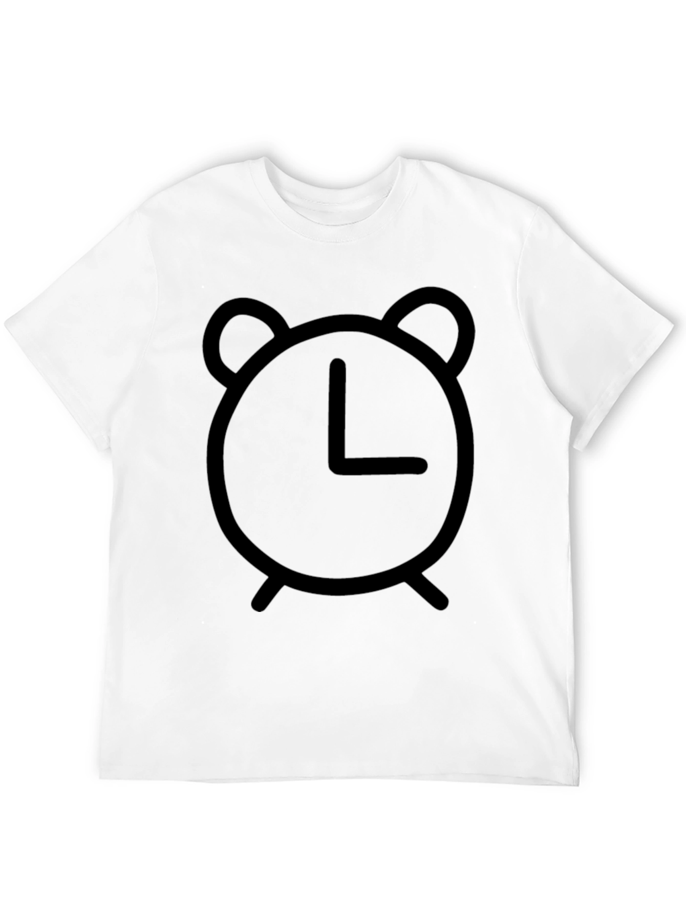 Alarm Clock Graphic Tee - Black Cotton
