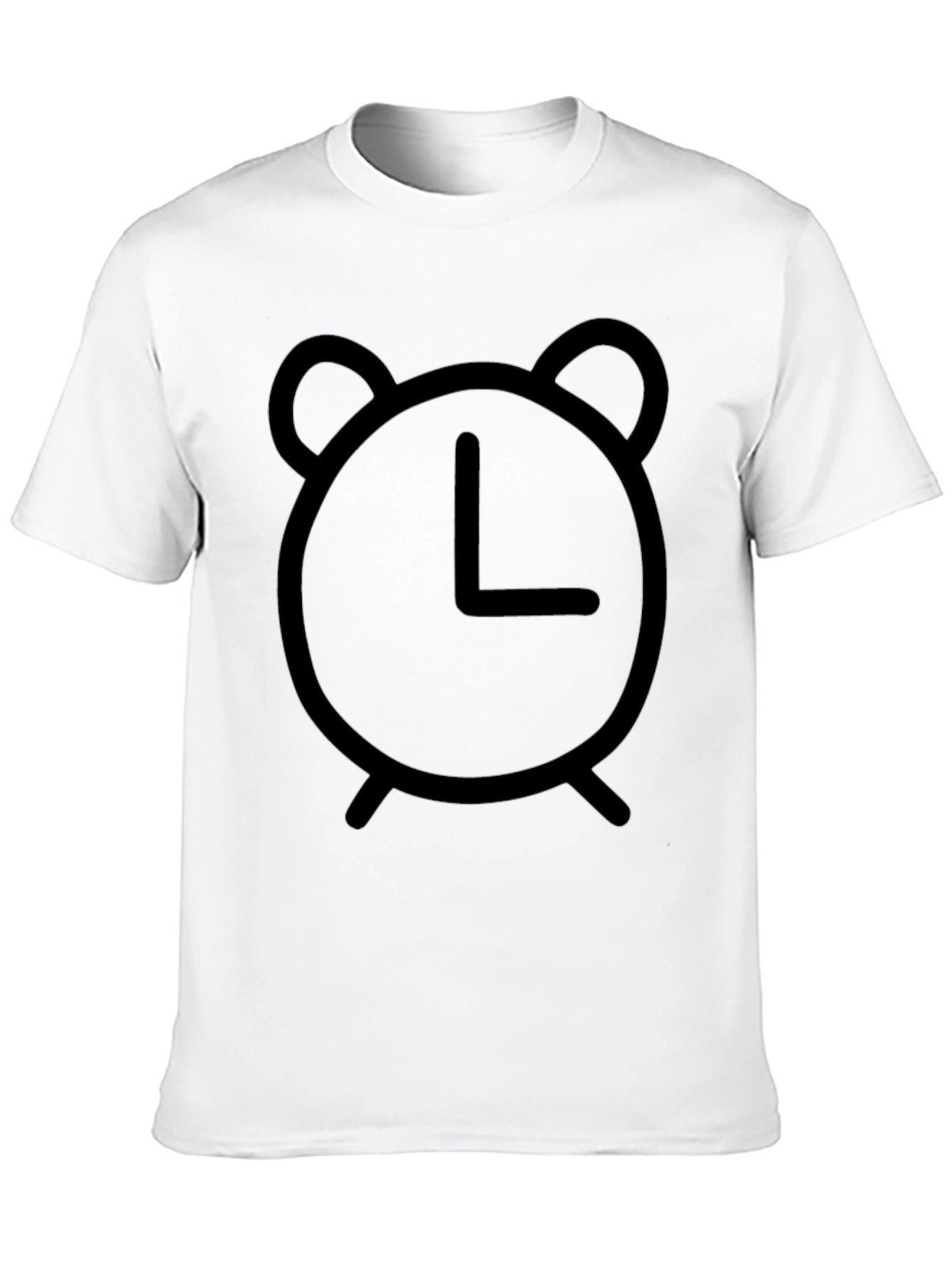 Alarm Clock Graphic Tee - Black Cotton