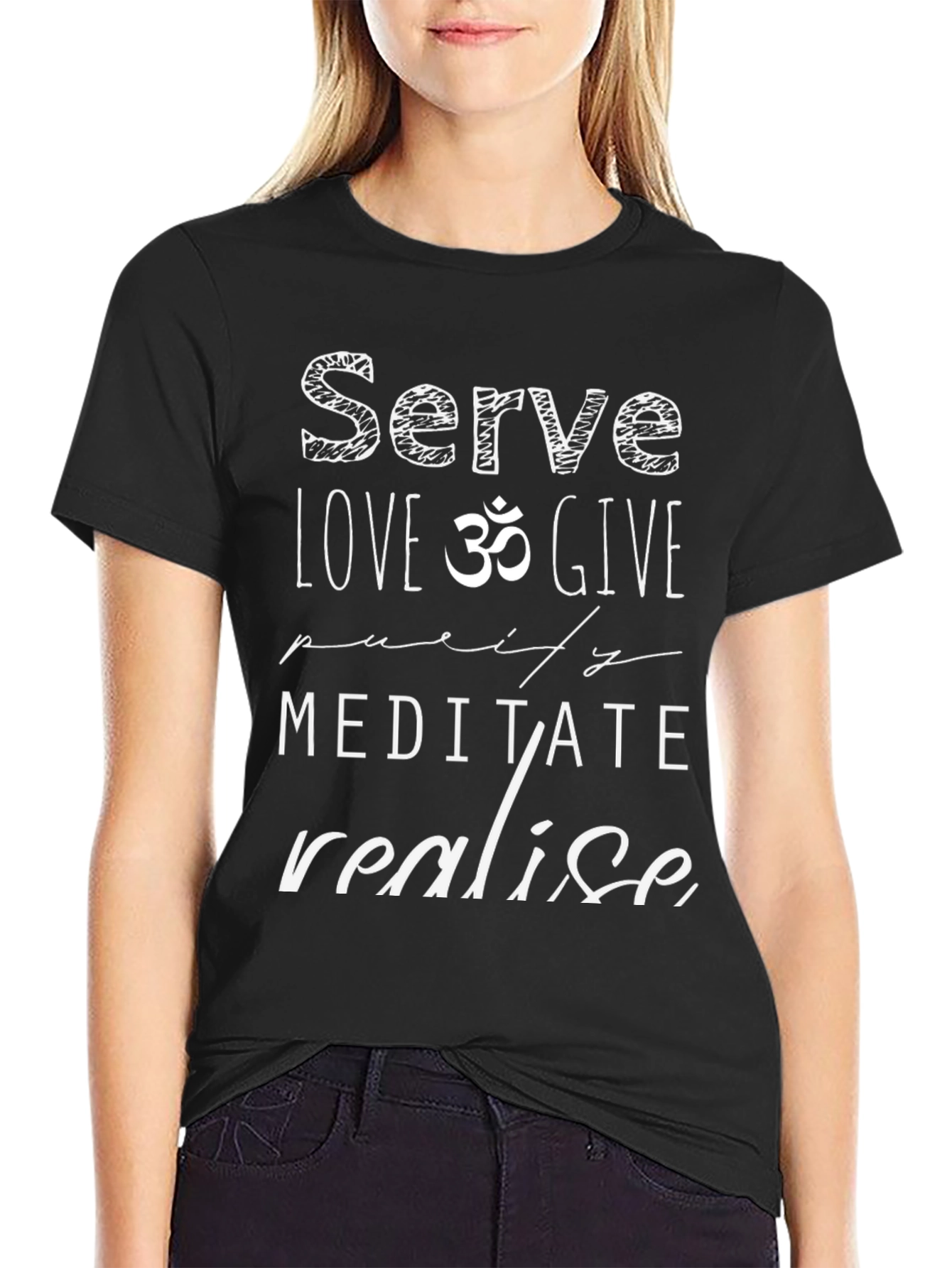Serve Love Give Graphic Tee - Black