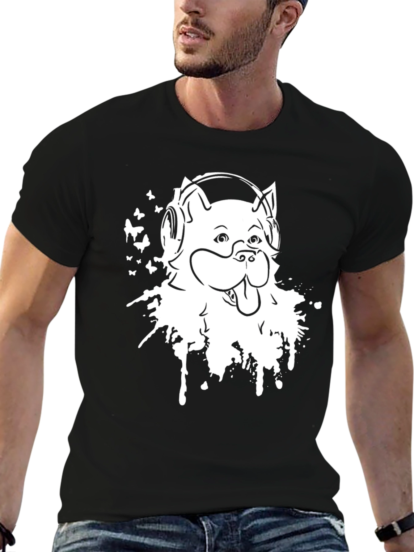 Dog DJ Graphic Tee - Black T-Shirt