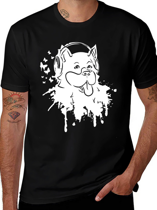 Dog DJ Graphic Tee - Black T-Shirt