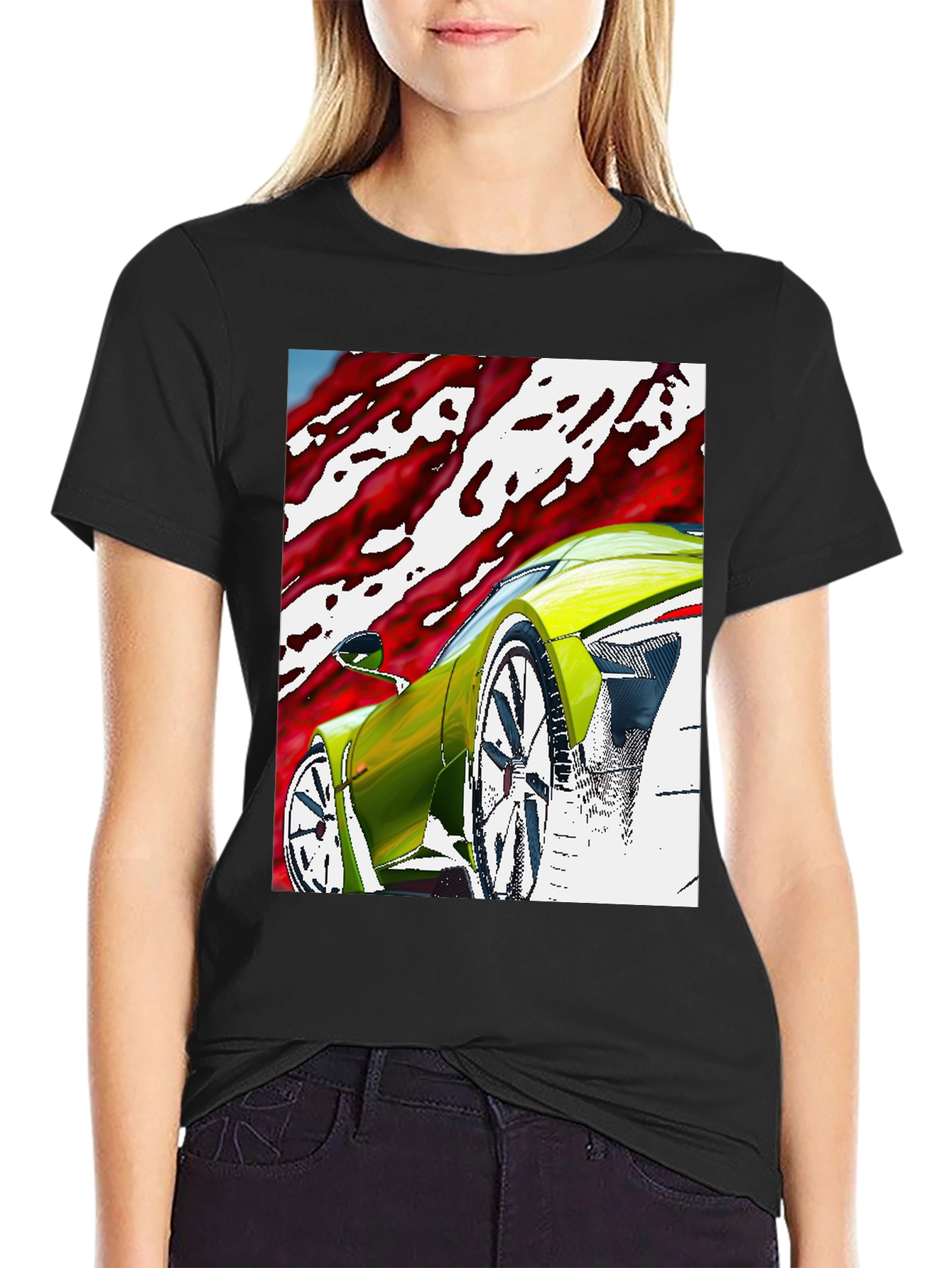 Modern Car Graphic Tee - Black