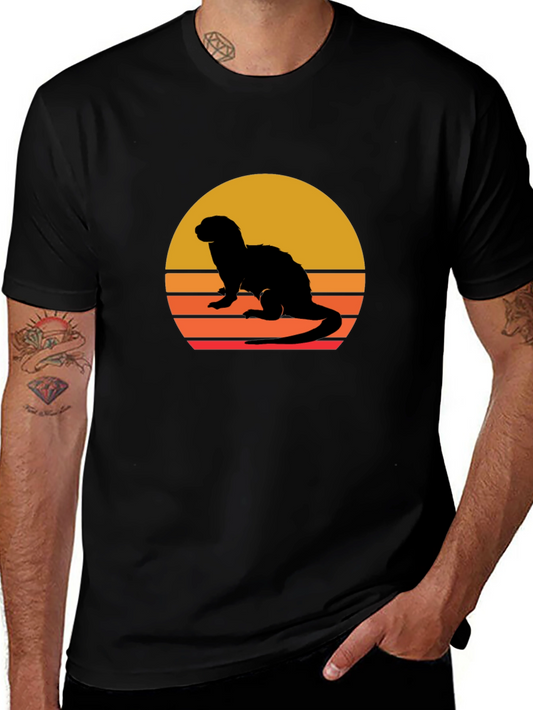Retro Ferret Sunset Graphic Tee