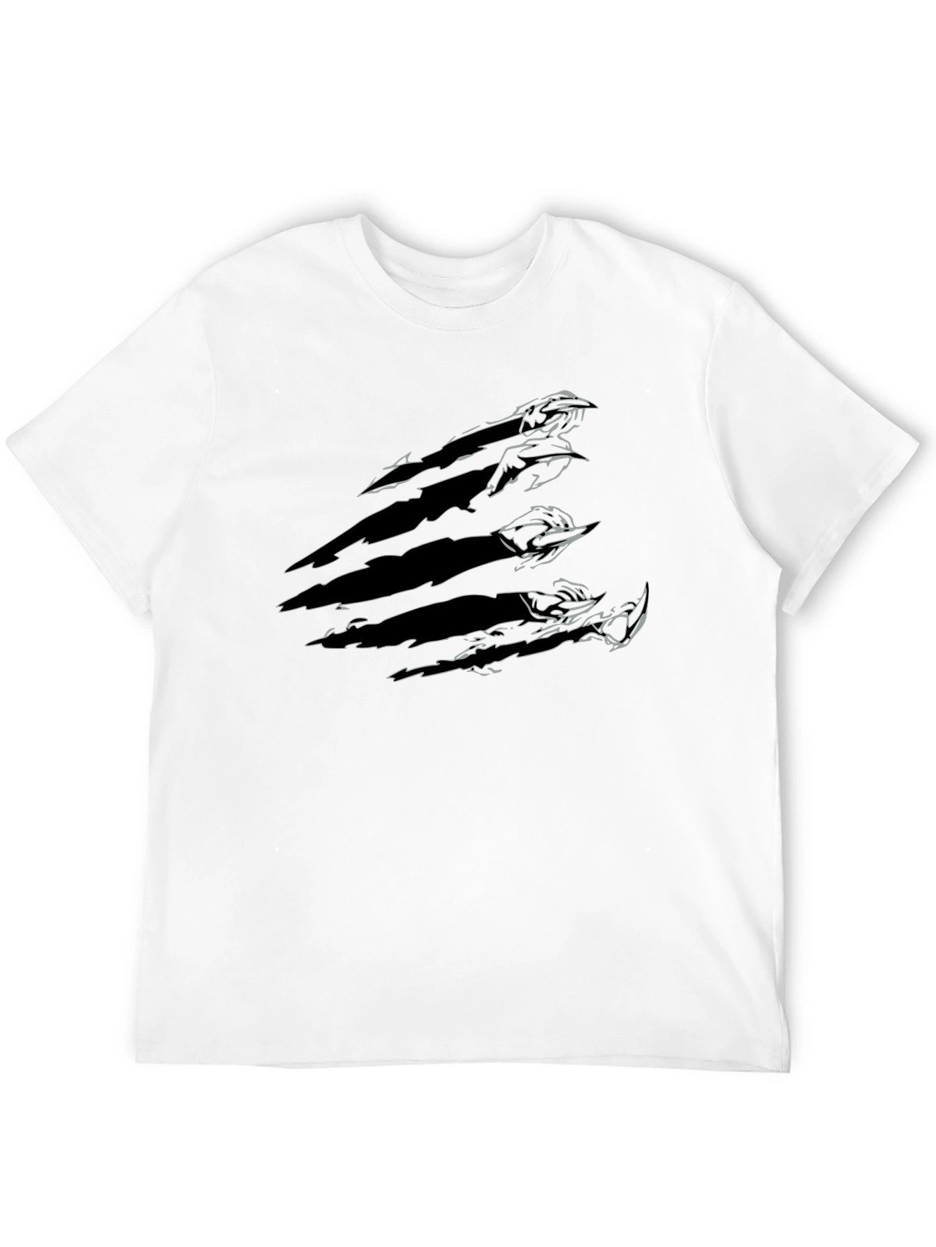 Black T-Shirt with Claw Mark Design