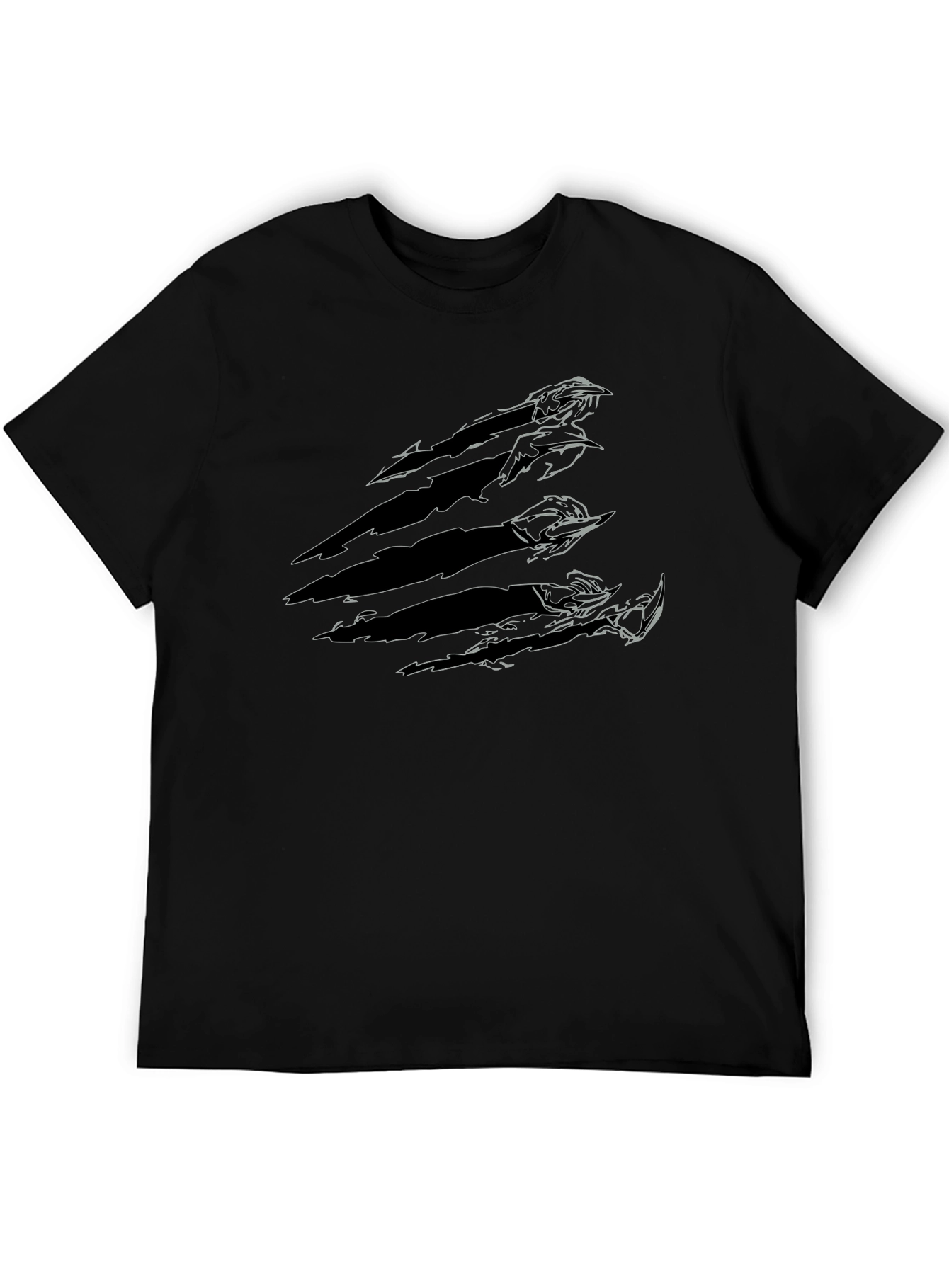 Black T-Shirt with Claw Mark Design